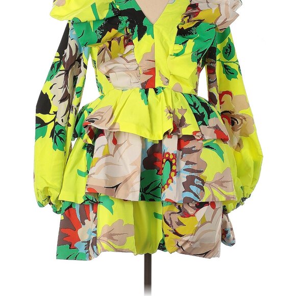 Christopher John Rogers x Target Floral Ruffle Tiered Mini Dress in Yellow - Picture 6 of 7